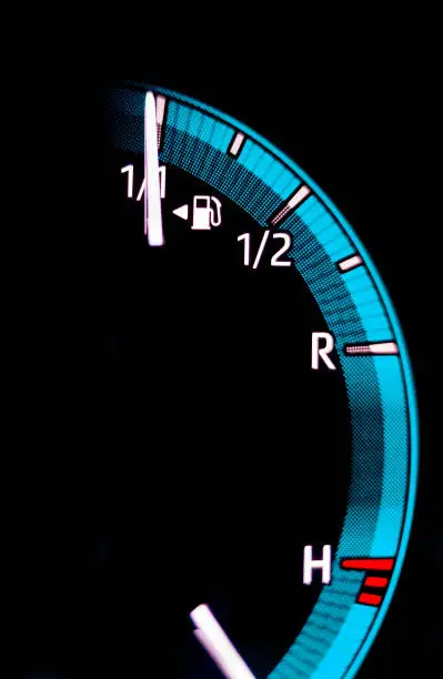 Photo of Car fuel gauge indicating full tank