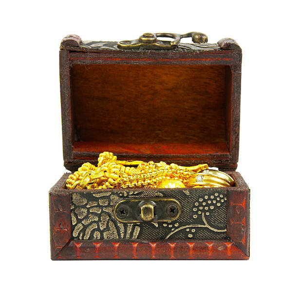 istock gold in ancient treasure chest 178061736