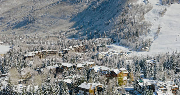 istock Ski Run Descending Towards Vail, Colorado - Aerial 1780619476