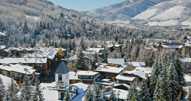 istock Clock Tower in Vail, CO - Aerial 1780619527