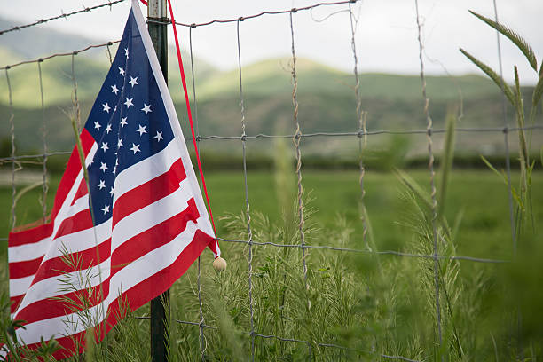 istock American Flag on fence 178062137