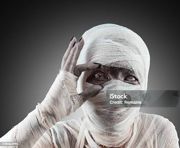 Halloween Mummy Looks At You Stock Photo - Download Image Now - Mummified, Halloween, Costume