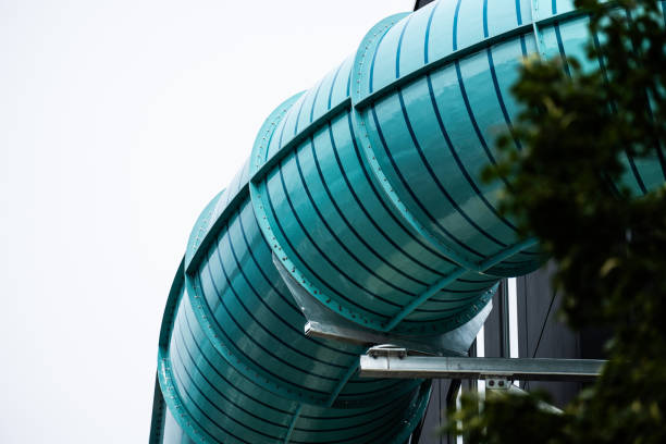 istock Water slides of a water park under construction.. 1780642670
