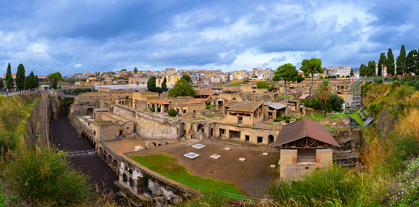 Ercolano, Italy, 2 november 2023 - Overview of the Excavations of Herculaneum