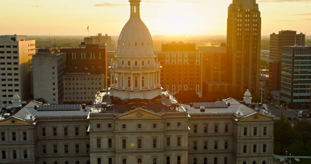 istock Early Morning Sunlight on Michigan State Capitol 1780645568