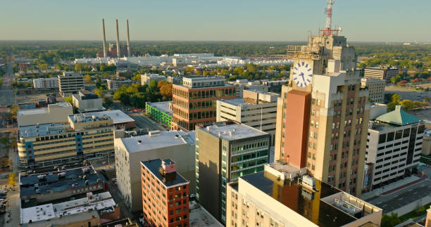 istock Drone View Past Boji Tower in Lansing, MI 1780645666