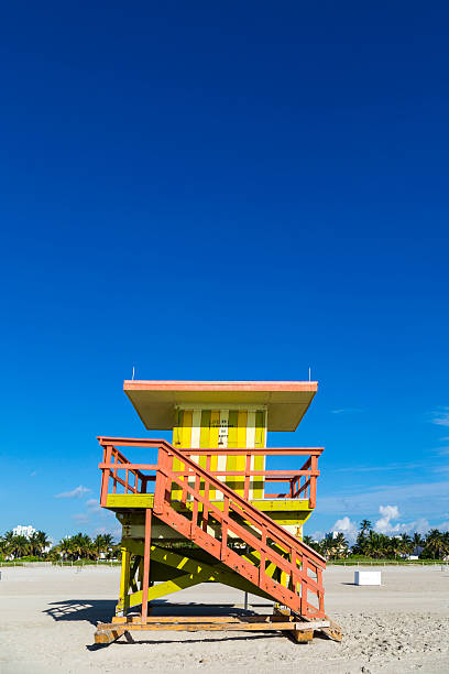 istock Lifeguard cabin on empty beach, Miami, Florida 178064579