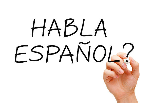 habla espanhol - spanish culture teacher learning text - fotografias e filmes do acervo