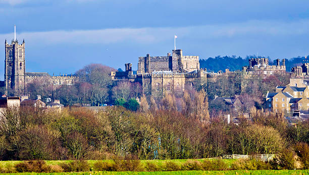 lancaster vista da cidade reino unido - lancashire imagens e fotografias de stock