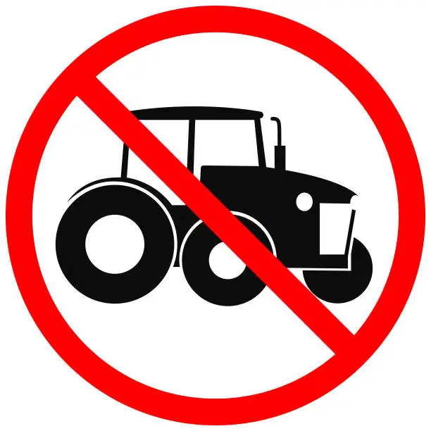 Vector illustration of vector illustration of a tractor ban on a transparent background