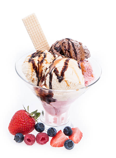 istock Ice Cream in a glass decorated with fruits 178067423