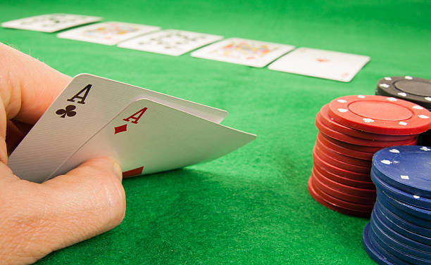 istock Pair of aces in a hand 178068038