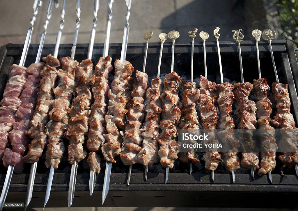 Shish Kebab de - Foto de stock de Almoço royalty-free