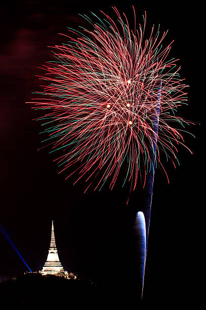istock Fireworks above the pagoda at night 178069237