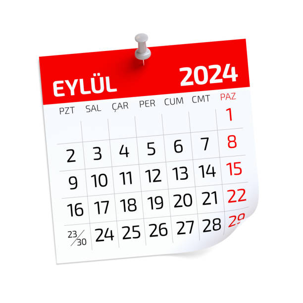 istock September Calendar 2024 in Turkish Language. Isolated on White Background. 3D Illustration 1780694643