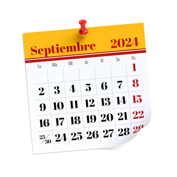 istock September Calendar 2024 in Spanish Language. Isolated on White Background. 3D Illustration 1780694646