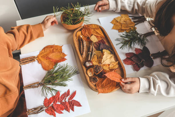 istock Children's creative activities, autumn idea 1780695760