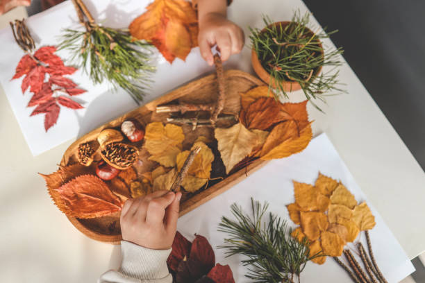 istock Children's creative activities, autumn idea 1780695761