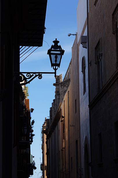 Alloro Street in the historical center of Palermo, Sicily stock photo
