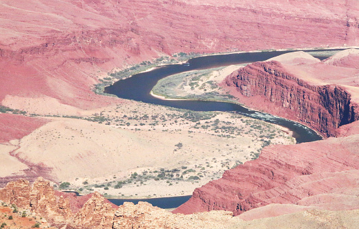 a view of the Colorado River at the Grand Canyon from the South Rim