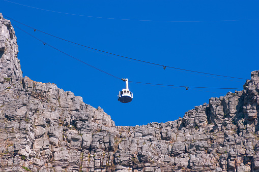 cable car in a mountain area, France.