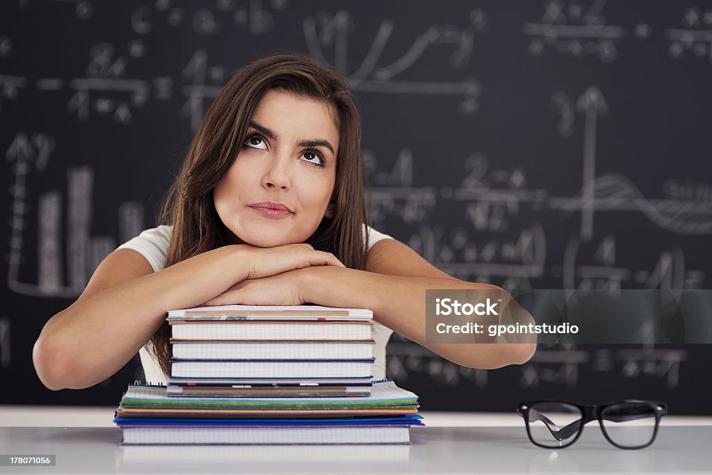 Dreaming female student portrait Adult Stock Photo