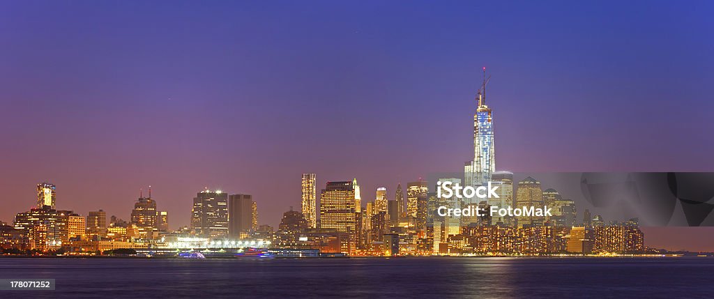 Cidade de Nova Iorque a noite da baixa Manhattan skyline panorama - Royalty-free Ao Ar Livre Foto de stock