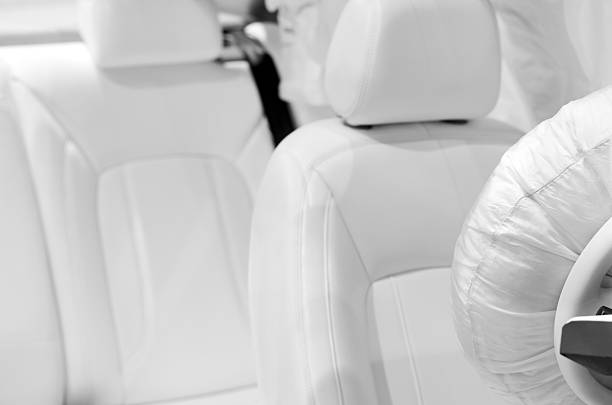Luxury leather seat and airbag in the car.
