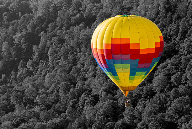 Hot Air Balloon In Early Morning At Letchworth State Park In New York