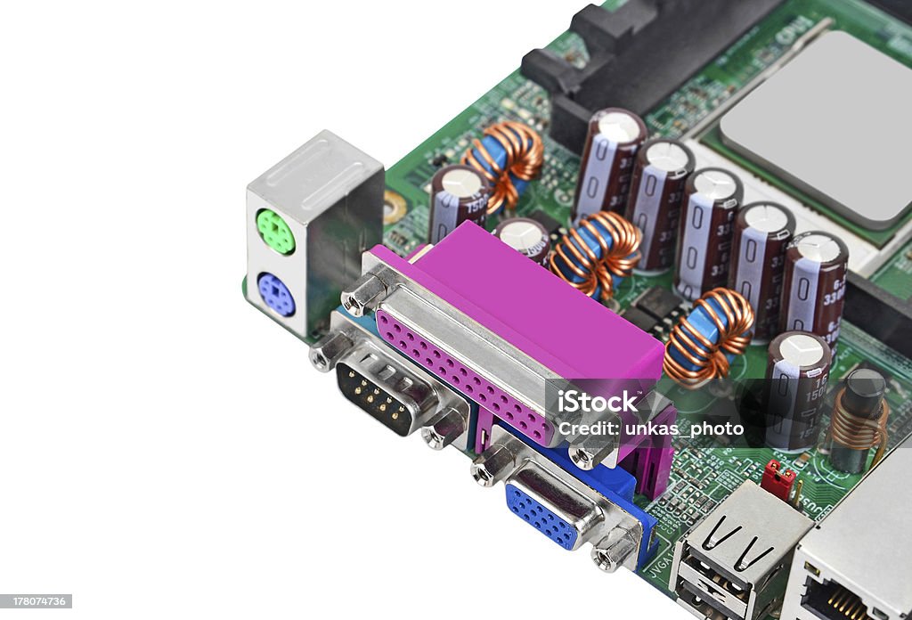 Connector von computer-motherboard - Lizenzfrei Ausrüstung und Geräte Stock-Foto