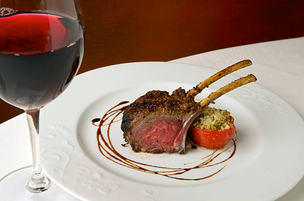 istock Rack of Lamb and wine 178074907