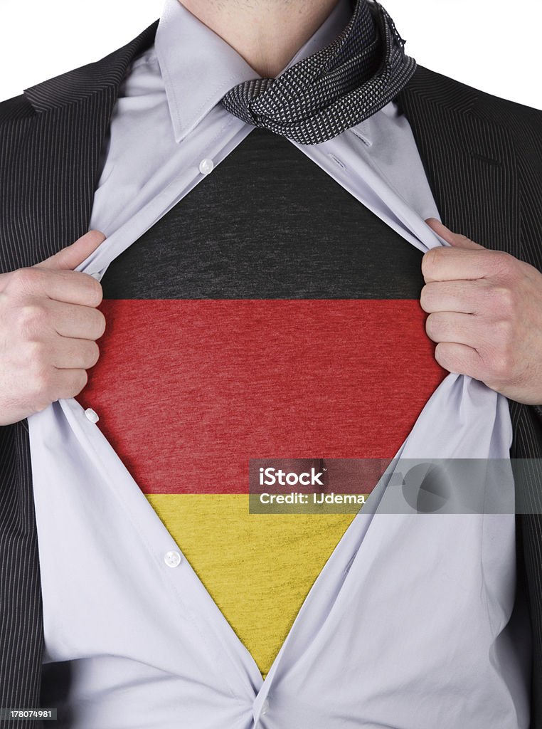 비즈니스 남자의 독일형 플랙 티셔츠 - 로열티 프리 검은색 스톡 사진