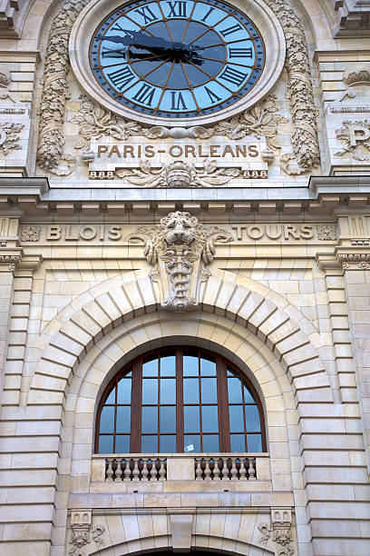 Orleans station clock in Paris Detail of Musee D'Orsay from Seine, Paris musee dorsay stock pictures, royalty-free photos & images