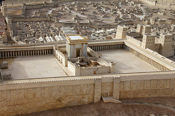Second Temple. Model of the ancient Jerusalem. stock photo