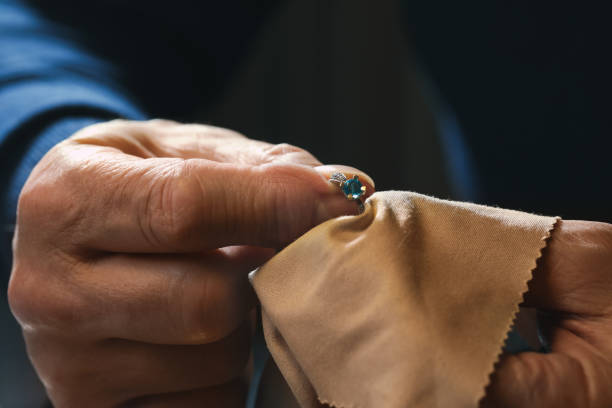 istock Professional jeweler working with ring, closeup view 1780753229