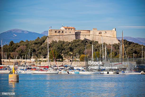 Antibes Harbor France With Yachts And Fort Carre Stock Photo - Download Image Now - Activity, Antibes, Architecture