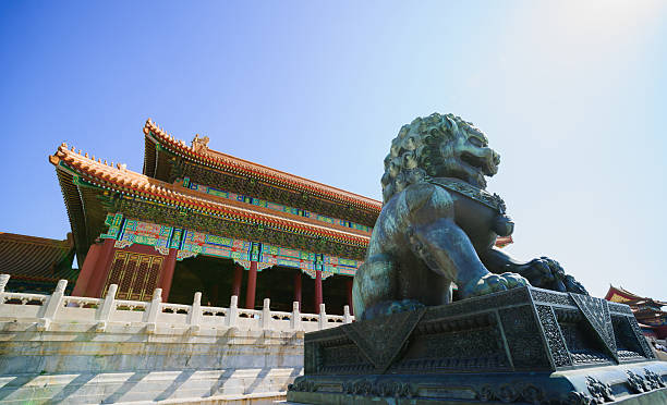 istock bronze lion in the Forbidden City 178075633