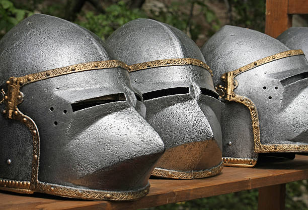 istock medieval helmets of ancient a mighty iron armor 178075792