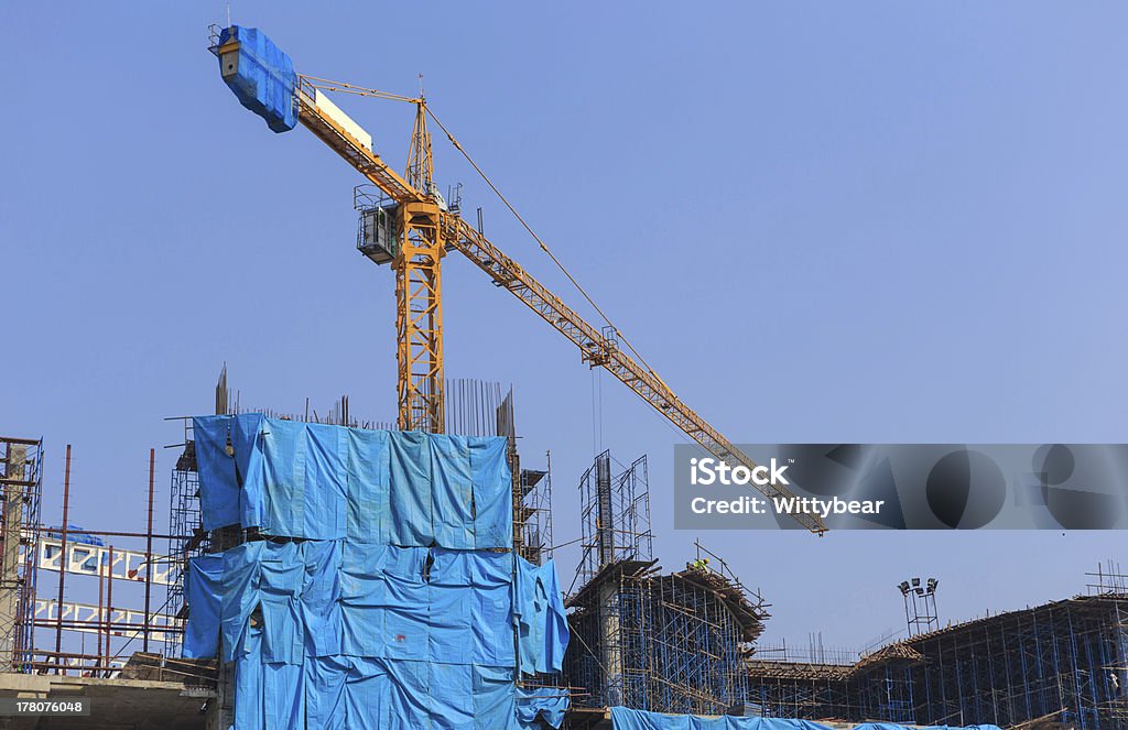 Edifício de construção site - Foto de stock de Andaime royalty-free