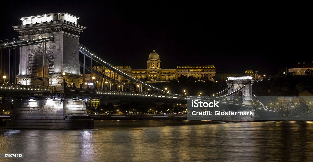 Budapest, Kettenbrücke - Lizenzfrei Architektur Stock-Foto