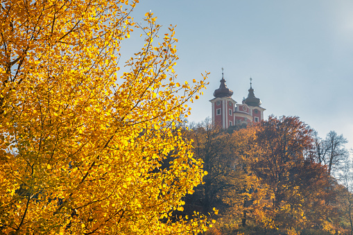 Calvary Banska Stiavnica in an autumn season, Slovakia, Europe.