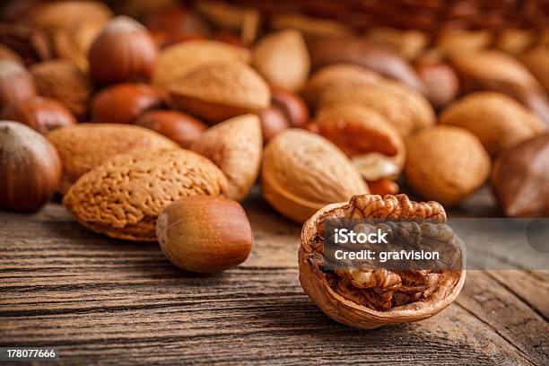 Assorted Of Nuts Stock Photo - Download Image Now - Almond, Brown, Collection