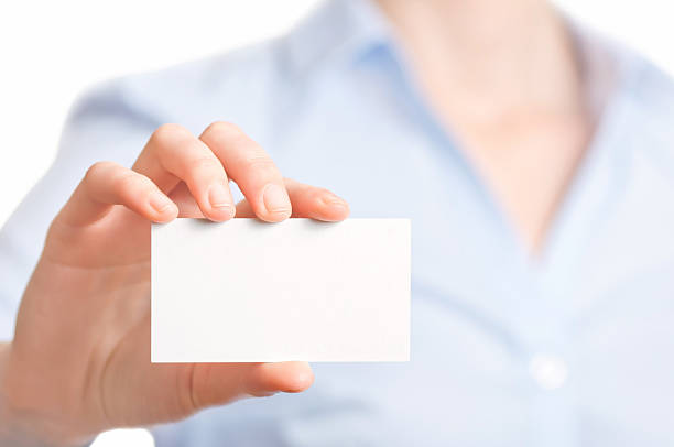 istock Business women handing a blank card 178077708