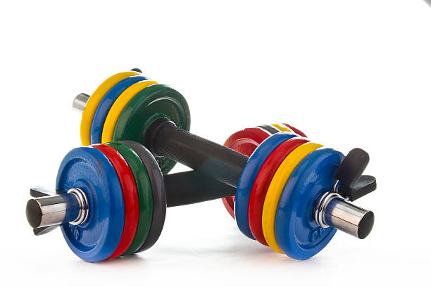 istock Set of dumbbells on white background 178079682