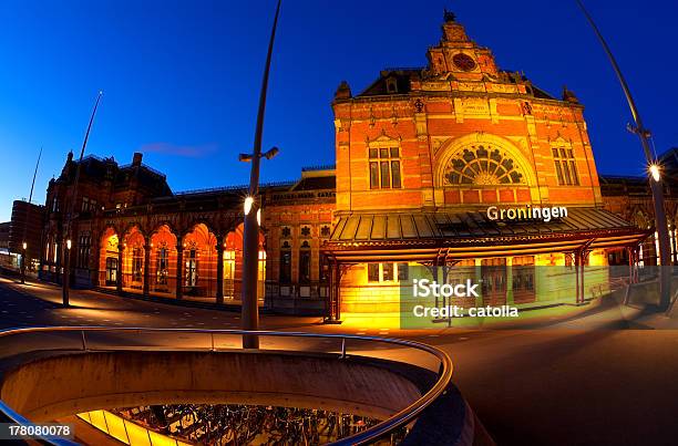 Central Station In Groningen At Dusk Stock Photo - Download Image Now - Groningen City, Station, Architecture