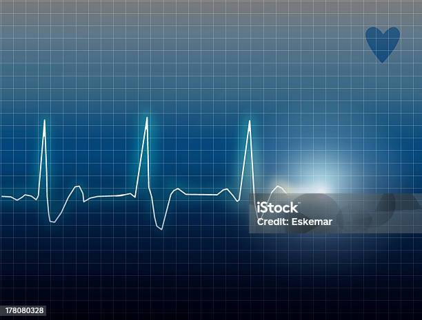 Foto de Ecg e mais fotos de stock de Azul - Azul, Coração Humano, Curva - Forma