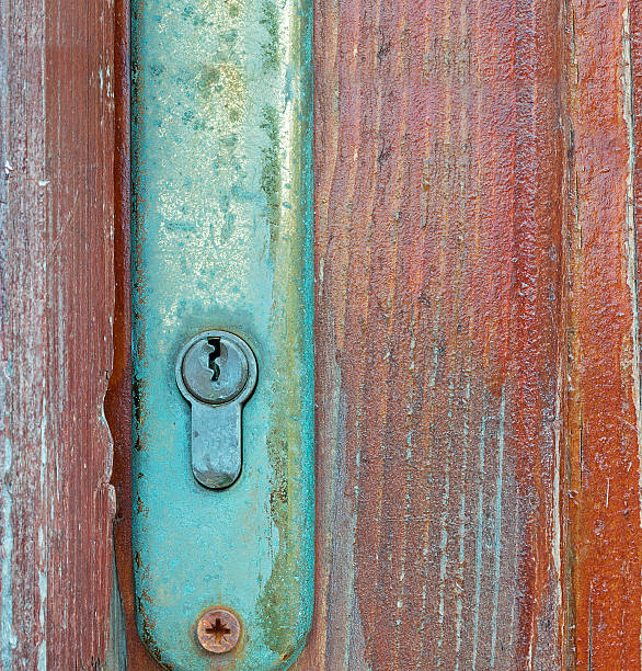 istock wooden door and lock 178080763