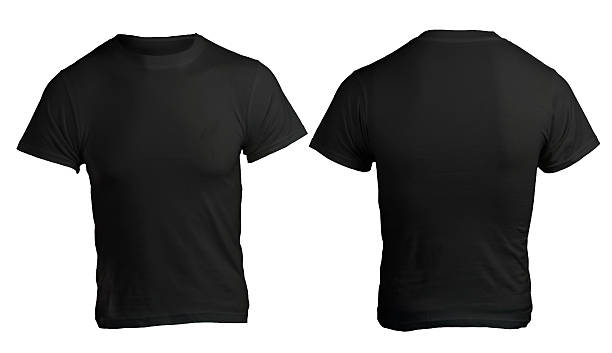 istock Male black shirt template 178081629
