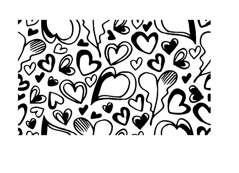 istock Heart doodle seamless pattern.Valentine's day heart illustrations background. 1780827155