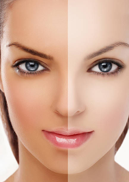 istock Model's face divided in two parts 178083422